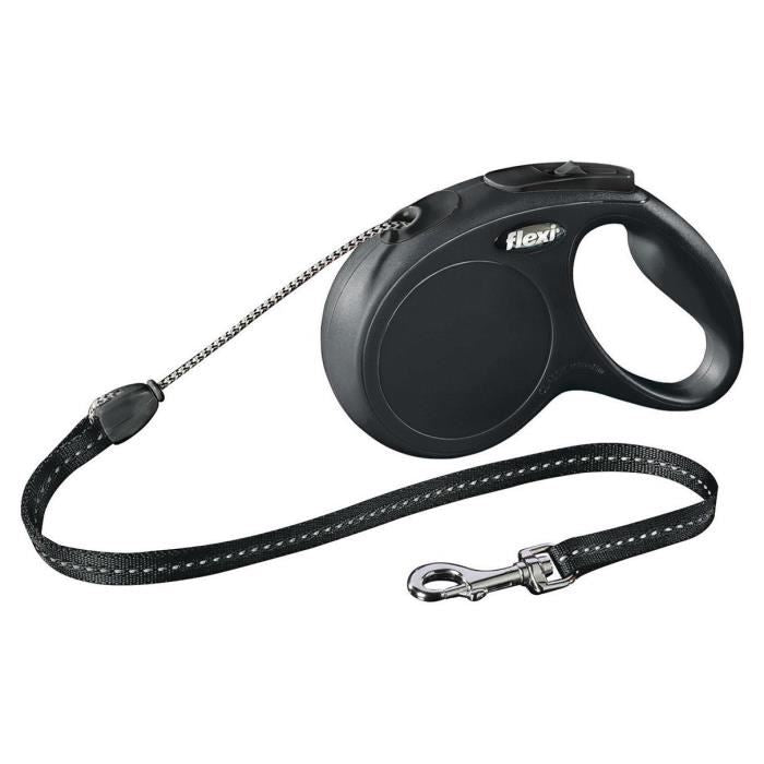 Longueur : 5 m - Poids max : 20 kg - Noir - Pour chien Kerbl Laisse-corde Flexi Classic M