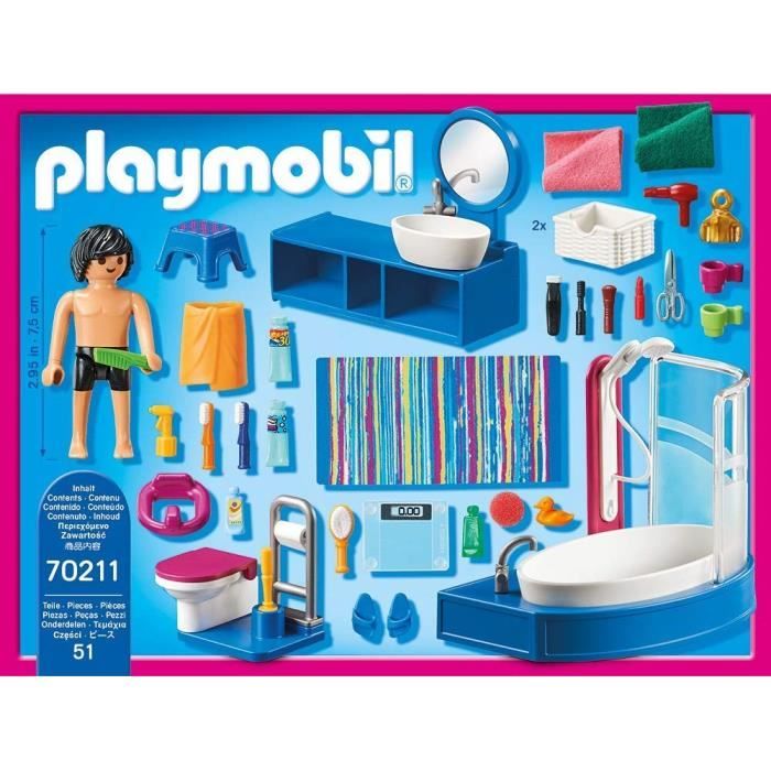 Dollhouse La Maison Traditionnelle - Salle de bain avec baignoire  - Nouveauté 2020 Playmobil 70211
