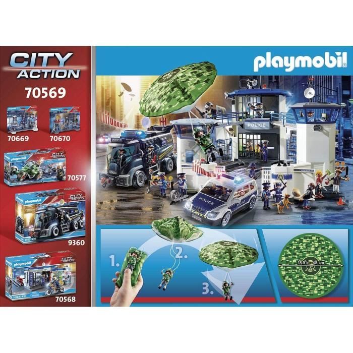 70569 - City Action - Hélicoptere de police et parachutiste Playmobil