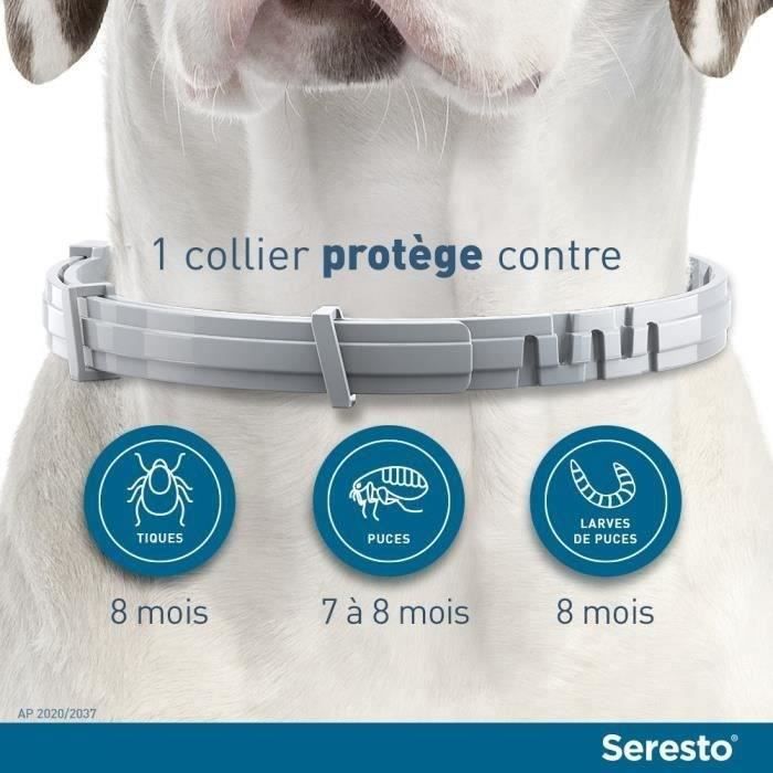 Seresto grand Chien Collier Anti-Puces et Anti-Tiques +8kg 2 unités