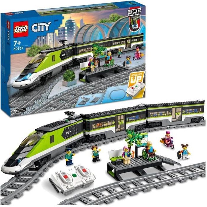 Jouet de Train Télécommandé - Phares Fonctionnels - Enfants 7 Ans Lego City Le Train De Voyageurs Express