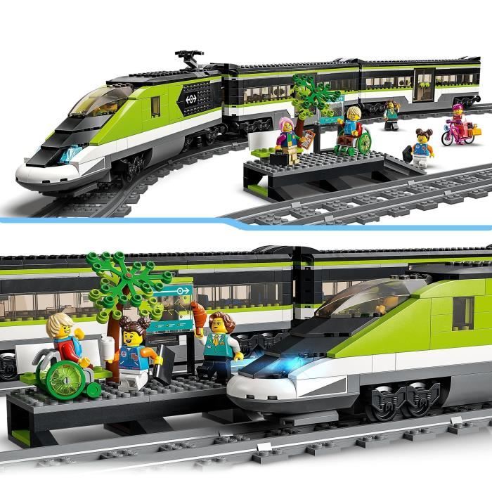 Jouet de Train Télécommandé - Phares Fonctionnels - Enfants 7 Ans Lego City Le Train De Voyageurs Express