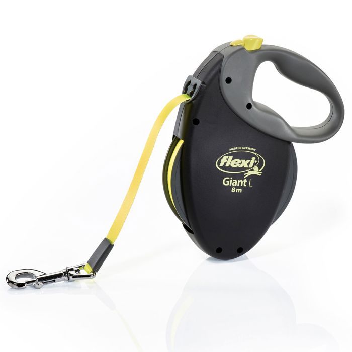 FLEXI - GT3-210-S-NEO-12 - Noir et jaune - Pour chiens jusqu'a 50 kg Laisse Enrouleur Flexi Neon Giant