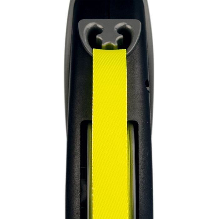 FLEXI - GT3-210-S-NEO-12 - Noir et jaune - Pour chiens jusqu'a 50 kg Laisse Enrouleur Flexi Neon Giant