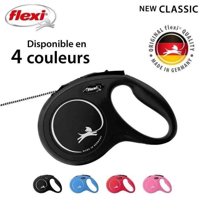 Laisse New Classic M Cord 8 m black Flexi CL20C8-251-S-20