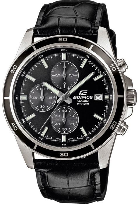 Montre en cuir véritable - EDIFICE - Noir Casio