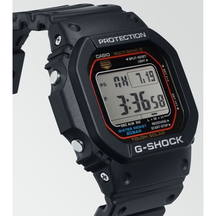 CASIO - G-Shock The Origin - Fonction solaire - Résistante aux chocs - Homme Noir Montre