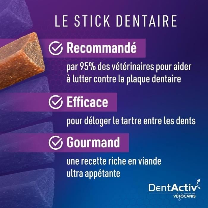 10 Bâtonnets - VETOCANIS - Hygiene Bucco-Dentaire au Poulet pour Chat Dentactiv