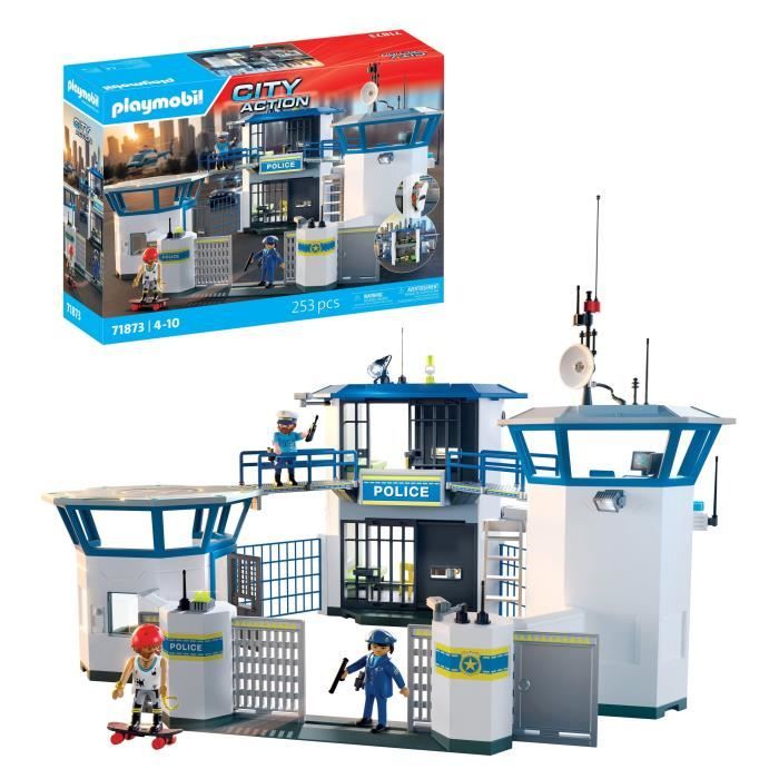 Playmobil 71873 Centre de commandement de la police, Les policiers, City Action, 253 pieces, Des 4 ans