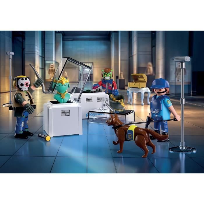 PLAYMOBIL 71876 Arrestation de cambrioleurs au musée, Les policiers, City Action, 50 pieces, des 4 ans