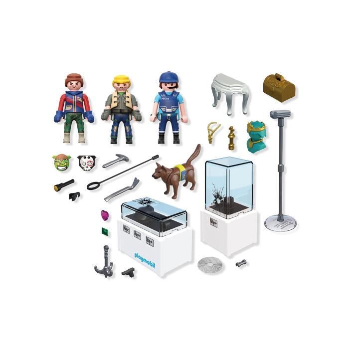PLAYMOBIL 71876 Arrestation de cambrioleurs au musée, Les policiers, City Action, 50 pieces, des 4 ans