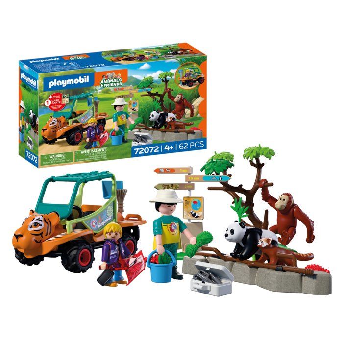 Playmobil 72072 Zoo : Gardien de zoo et véhicule