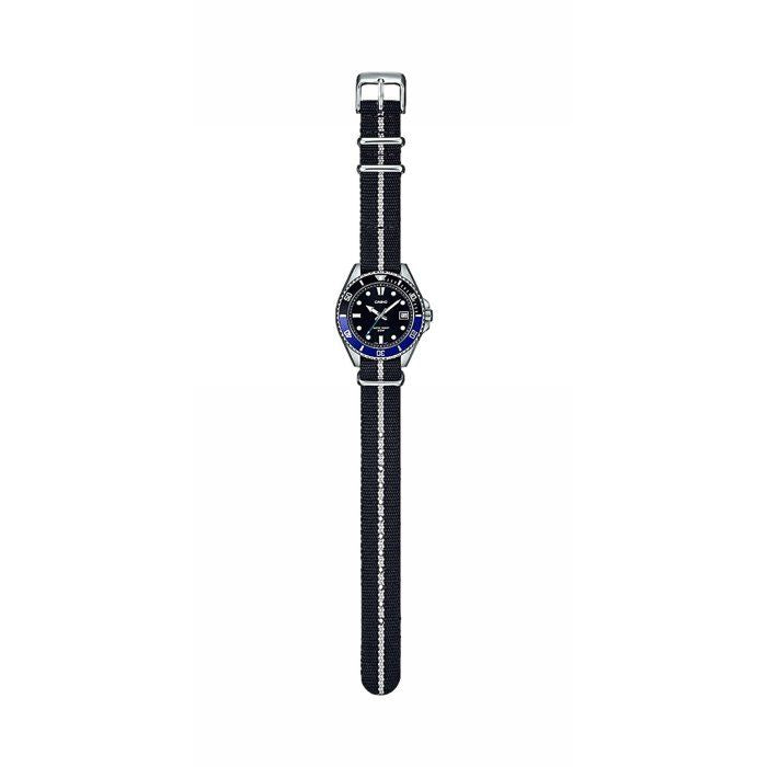 Montre Casio MDV-10C homme noir et bleu bracelet tissu