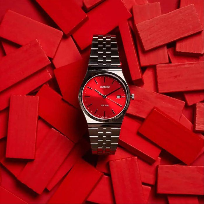 CASIO - MTP-B145D - Homme - Rose Foncé - Quartz - Analogique Montre