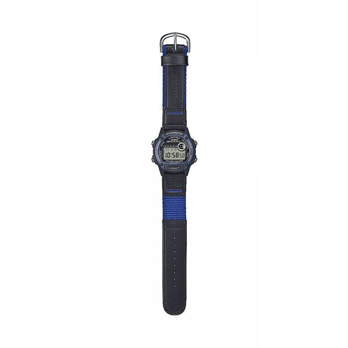 Montre Casio W-220HF mixte bleue digitale bracelet tissu