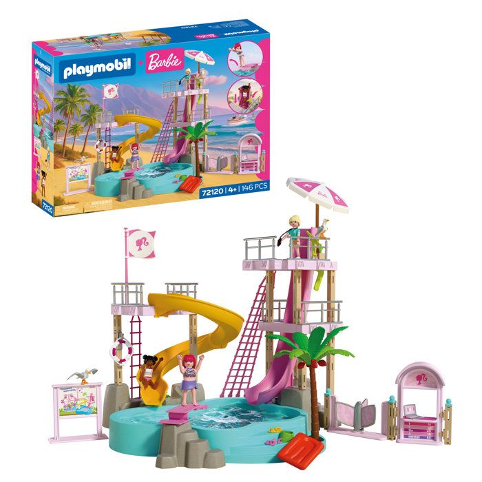 PLAYMOBIL 72120 Barbie Parc aquatique, 146 pieces, des 4 ans
