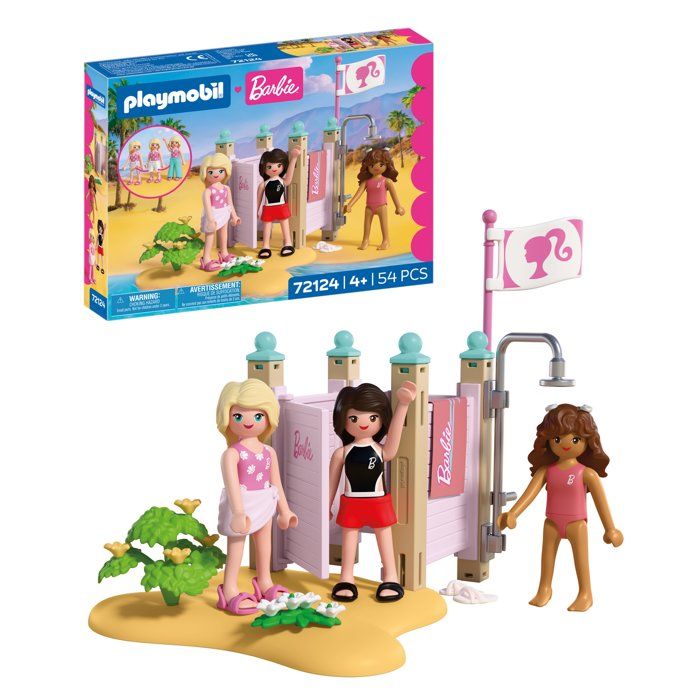 PLAYMOBIL 72124 Barbie Cabine de plage, 54 pieces, Des 4 ans