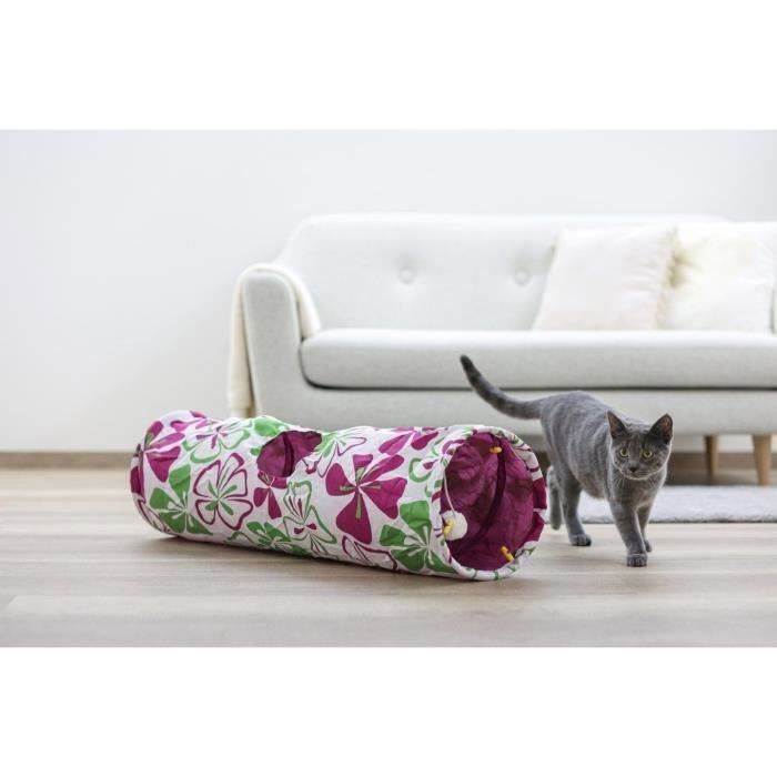 KERBL - Flower - Multicolore - L. 90 cm × Ø 25 cm Tunnel Pour Chat