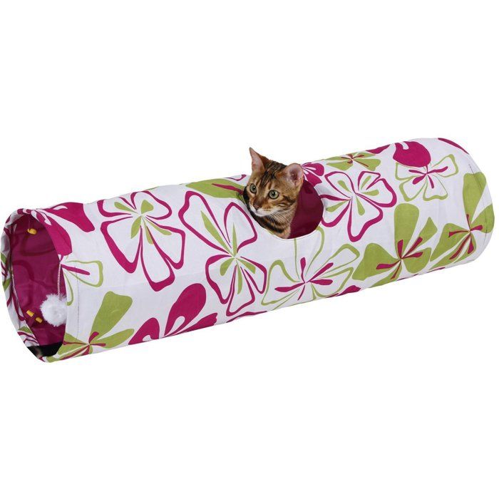 KERBL - Flower - Multicolore - L. 90 cm × Ø 25 cm Tunnel Pour Chat