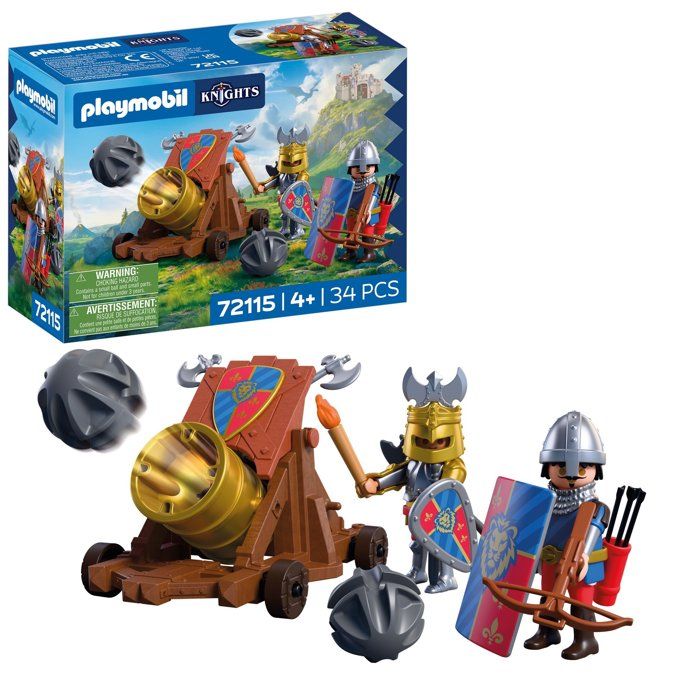 PLAYMOBIL 72115 Canon des chevaliers du Lion, Adventure les chevaliers, 34 pieces, des 4 ans