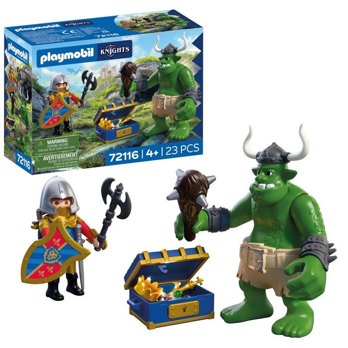 PLAYMOBIL 72116 Troll et trésor chevaliers du Lion, Adventure les chevaliers, 23 pieces, des 4 ans
