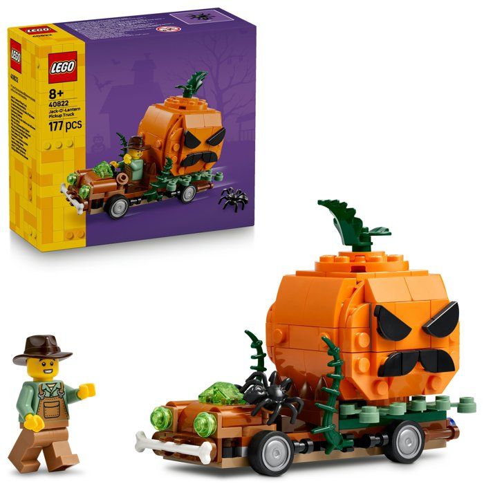 40822 - Camionnette Jack-O'-Lantern, citrouille géante et minifigurine - Des 8 ans Lego Set De Construction Halloween
