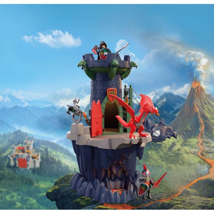 PLAYMOBIL 72113 Tour des chevaliers du Dragon, Adventure les chevaliers, 70 pieces, des 4 ans