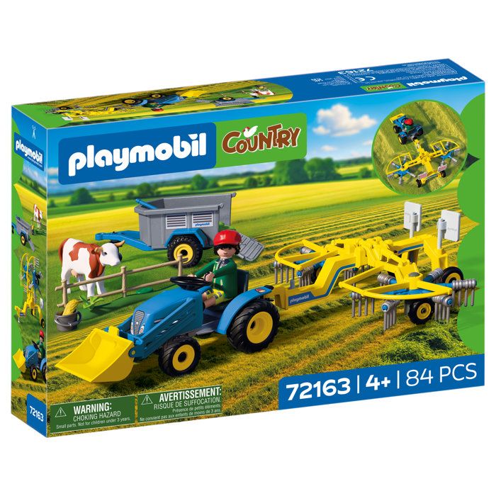 PLAYMOBIL Country 72163 Petit tracteur avec andaineur a foin