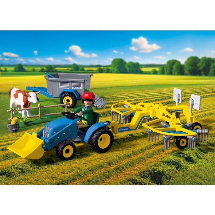 PLAYMOBIL Country 72163 Petit tracteur avec andaineur a foin