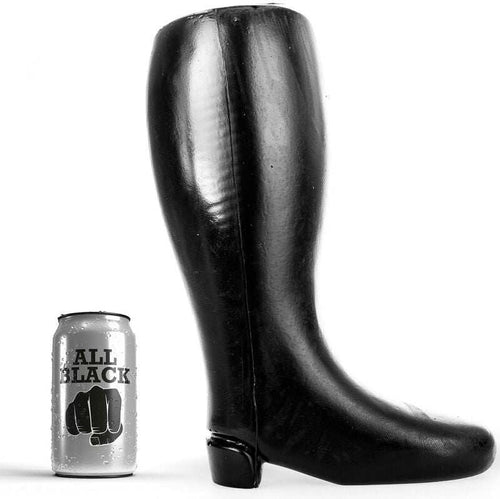 ALL BLACK botte de fisting souple géante noire en TPR 31 cm sans phalates pour usage anal