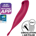 SATISFYER Twirling Pro+ - Stimulateur 2-en-1 Air Pulse + Embout Vibrant App Connect