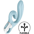 SATISFYER LOVE ME — Vibromasseur Rabbit Double Stimulation Silicone Bleu