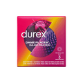 Durex Dame Placer latex condoms with dots and ribs, 3 units, regular fit, lubricated, transparent packaging