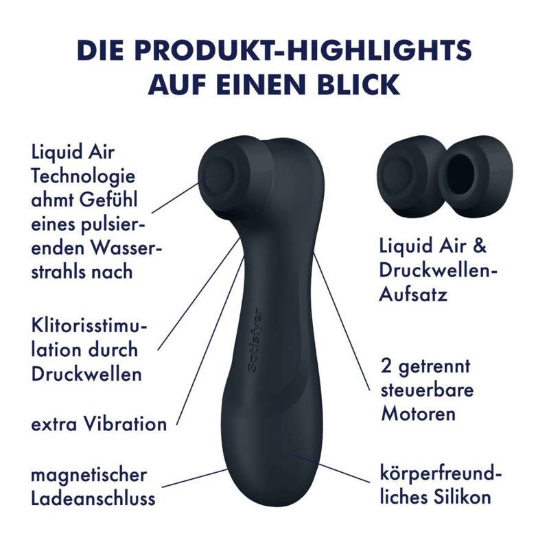 SATISFYER Pro 2 Gen 3 - Stimulateur Air Pulse + Vibrations Liquid Air Tête Lestée