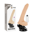 BASECOCK - Gode Vibrant Réaliste Articulé Ventouse Télécommande 12 Modes 18,5cm