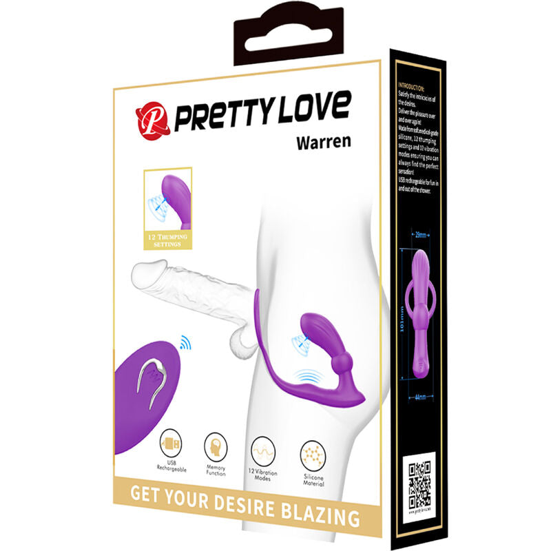 PRETTY LOVE - BAGUE WARREN ET VIBRATEUR ANAL VIOLET