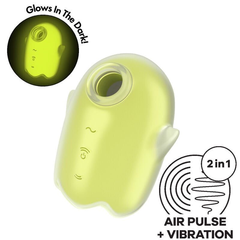 SATISFYER Glowing Ghost - Stimulateur Air Pulse + Vibrations Phosphorescent