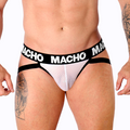 MACHO MX26X1 - Jockstrap Semi-Transparent Blanc Maille Tissu Élastique