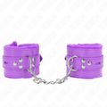 KINK - APPUI-POIGNETS DOUBLÉS DE FOURRURE AVEC TROUS CARRÉS VIOLET ET CEINTURE VIOLET RÉGLABLE 17-29 CM X 6 CM
