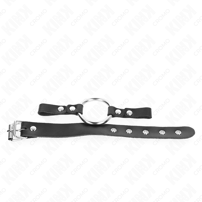 KINK - ANNEAU PÉNIS EN CUIR AVEC FERMETURE À BOUCLE 22 X 2 CM AVEC ANNEAU EN MÉTAL 4 CM