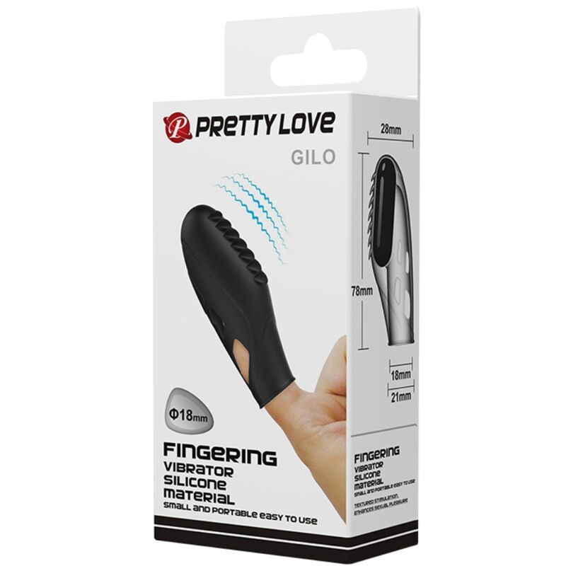 PRETTY LOVE - VIBRATEUR DOIGT EN SILICONE GILO NOIR