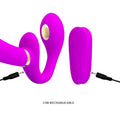 PRETTY LOVE - THUNDERBIRD DOUBLE VIBRATEUR STRAP-ON TÉLÉCOMMANDE VIOLET