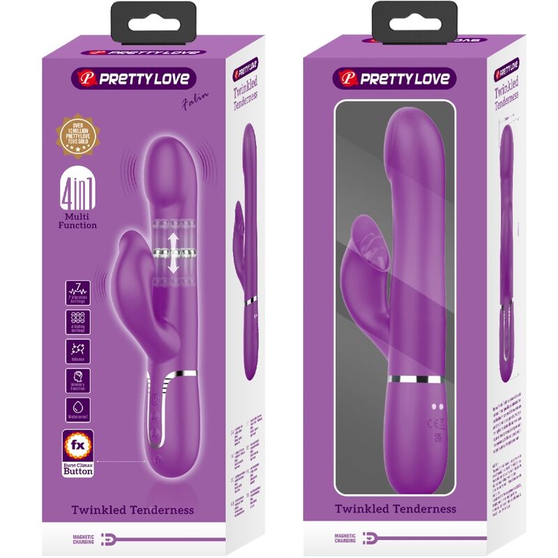 PRETTY LOVE - VIBRATEUR ET STIMULATEUR MULTIFONCTION 4 EN 1 VIOLET