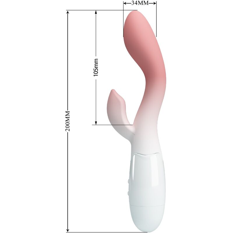 PRETTY LOVE - VIBRATEUR POINT G LUMINEUX + STIMULATEUR DE CLITORIS 30 VIBRATIONS ROSE