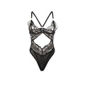 SUBBLIME - 955212 BODY TRANSPARENT AVEC DENTELLE CREUSE NOIRE S/M