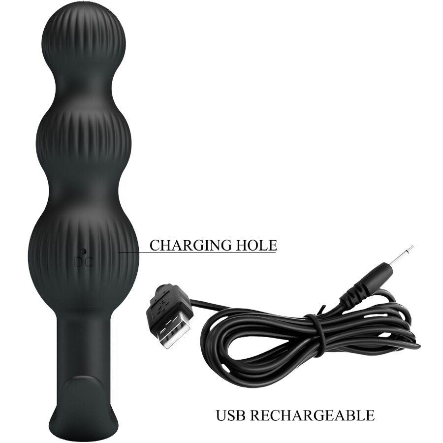 PRETTY LOVE - VIBRATEUR ANAL SIDNEY 10 VIBRATIONS NOIR