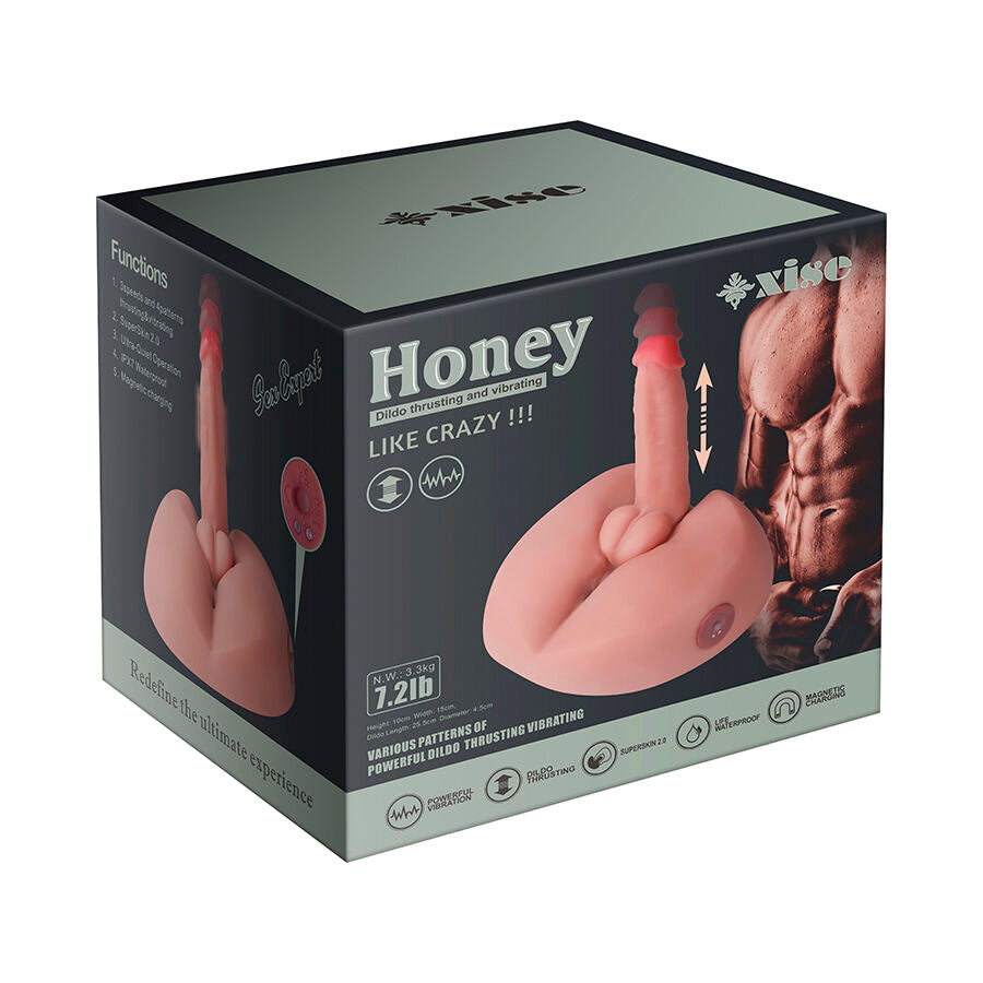 XISE - MASTURBATEUR GODE RÉALISTE HONEY AVEC VIBRATION 25 CM
