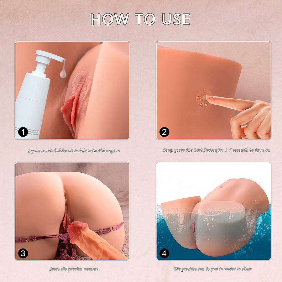 XISE - ETHEL MASTURBATEUR VAGIN RÉALISTE À POUSSÉE AVEC VIBRATIONS MULTI-POSITIONS