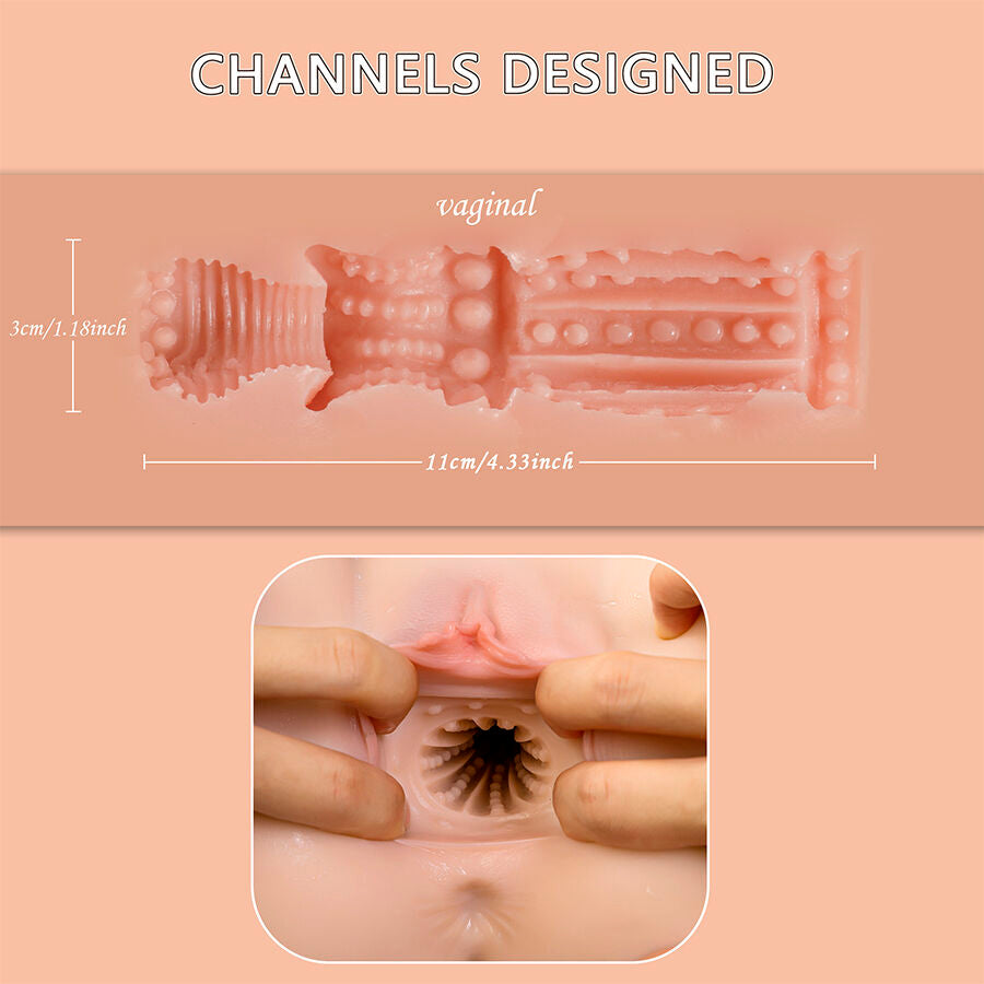 XISE - ETHEL MASTURBATEUR VAGIN RÉALISTE À POUSSÉE AVEC VIBRATIONS MULTI-POSITIONS