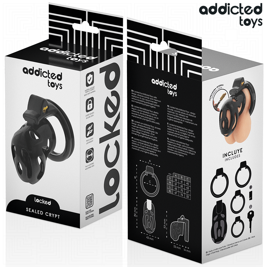 ADDICTED TOYS LOCKED - À PÉNIS CRYPTÉE VERROUILLÉE ET SCELLÉE 8 CM